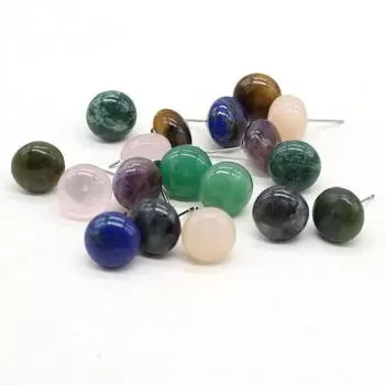 Серьги из натурального камня для женщин, серьги-гвоздики с хлебными бусинами, серьги-гвоздики на свадьбу, день рождения, любовь, романтический подарок 12x12mm