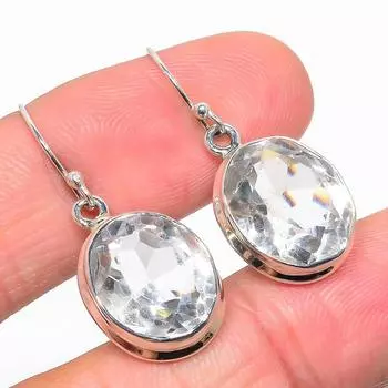 Серьги из натурального кристалла кварца, стерлингового серебра 925 пробы, 1,25 дюйма, g7K94