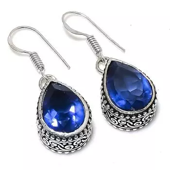 Серьги из натурального кварца танзанита, стерлингового серебра 925 пробы, 1,42 дюйма, y8R57