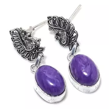 Серьги из натурального мозаичного яшмы ручной работы из стерлингового серебра 925 пробы 1,3 дюйма O3D35