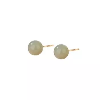 Серьги из натурального нефрита Хотан - простые, универсальные, маленькие, изысканные, высококачественные серьги летом, универсальные и модные