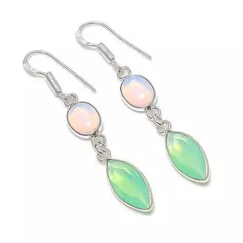 Серьги из натурального огненного опала, драгоценного камня опала из стерлингового серебра 925 пробы 2,05 дюйма t6w34