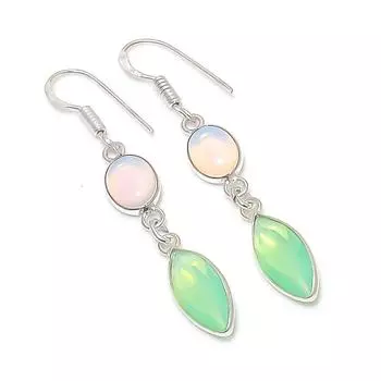 Серьги из натурального огненного опала, драгоценного камня опала из стерлингового серебра 925 пробы 2,05 дюйма t6h28