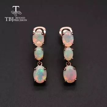 Серьги из натурального опала, модная женская одежда для юбилейной вечеринки, высокие ювелирные украшения M белый