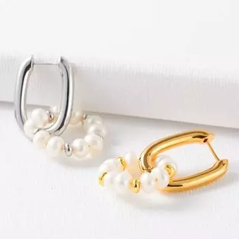 Серьги из натурального пресноводного жемчуга Dongdaemun для женщин, одна пара съемных простых французских украшений с пряжкой золотой