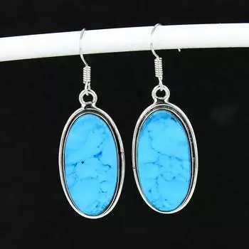 Серьги из натурального радужного лунного камня, антикварные серьги из стерлингового серебра 925 пробы, серьги-подвески из серебра в стиле бохо, подарки на помолвку, подарки для нее 5.5 Cm синий