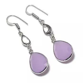 Серьги из натурального розового халцедона и топаза из стерлингового серебра 925 пробы 2,17 дюйма d9k40