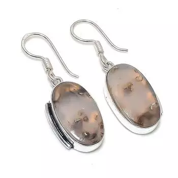 Серьги из натурального русского дендритового серебра 925 пробы 1,62 дюйма T5u56