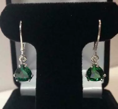 Серьги из натурального сертифицированного стерлингового серебра с синим сапфиром 4 карата в старинном стиле