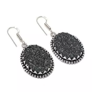 Серьги из натурального титанового друзы из стерлингового серебра 925 пробы 1,97 дюйма u2f45