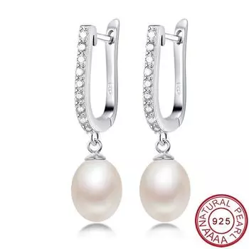 Серьги из натурального жемчуга, модные ювелирные изделия из стерлингового серебра 925 пробы, женские висячие серьги для свадебной вечеринки, 5 цветов, подарок