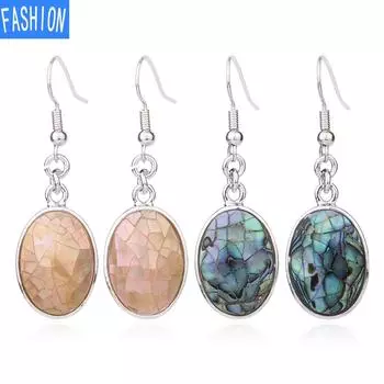 Серьги из натуральной ракушки, овальные серьги, женские серьги для отдыха, универсальные пляжные украшения, серьги с ракушками из морского ушка abalone shell