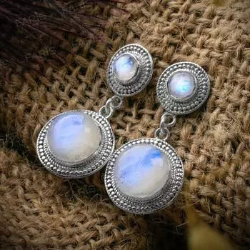 Серьги из натуральных драгоценных камней, серьги LiteWight, серебро 925 пробы, подарок для нее, подарок для девушки и матери, спутника жизни, рождественский подарок SI FreeSize белый