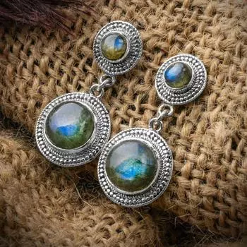 Серьги из натуральных драгоценных камней, серьги LiteWight, серебро 925 пробы, подарок для нее, подарок для девушки и матери, спутника жизни, рождественский подарок SI Free Size синий