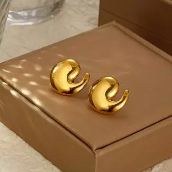 Серьги из нержавеющей стали Niche Light Luxury Design Comma, персонализированные, высокого класса, женские трендовые серьги 18K