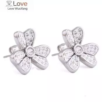 Серьги из нержавеющей стали с цветами циркония женские Кристалл от австрийского Sweet temperament Fine Jewelry Women