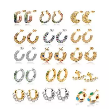 Серьги из нержавеющей стали с инкрустацией из циркония в стиле ретро, креативные, легкие, роскошные, высокочувствительные женские серьги-гвоздики