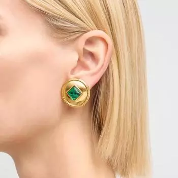 Серьги из нержавеющей стали темно-зеленого цвета из смолы, винтажные элегантные серьги из титановой стали, изысканные средневековые украшения