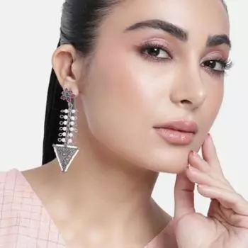 Серьги из оксидированного серебра, ювелирные изделия из серебряного жемчуга, серьги ручной работы, женские модные серьги M