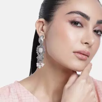 Серьги из оксидированного серебра, ювелирные изделия из серебряного жемчуга, серьги ручной работы, женские модные серьги M