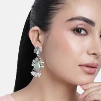 Серьги из оксидированного серебра, ювелирные изделия из серебряного жемчуга, серьги ручной работы, женские модные серьги M