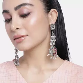 Серьги из оксидированного серебра, ювелирные изделия из серебряного жемчуга, серьги ручной работы, женские модные серьги M