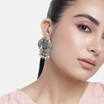 Серьги из оксидированного серебра, ювелирные изделия из серебряного жемчуга, серьги ручной работы, женские модные серьги M