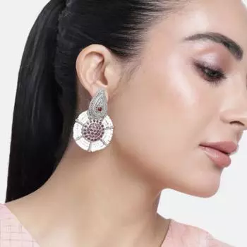 Серьги из оксидированного серебра, ювелирные изделия из серебряного жемчуга, серьги ручной работы, женские модные серьги M