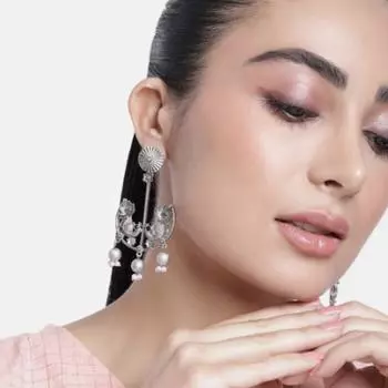 Серьги из оксидированного серебра, ювелирные изделия из серебряного жемчуга, серьги ручной работы, женские модные серьги M