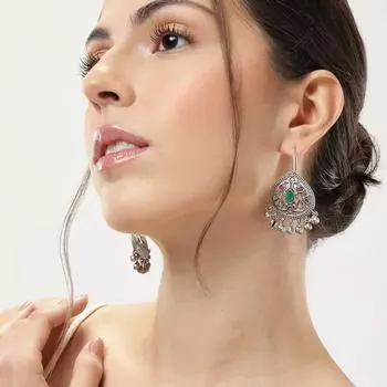 Серьги из оксидированного серебра, ювелирные изделия из серебряного жемчуга, серьги ручной работы, женские модные серьги M