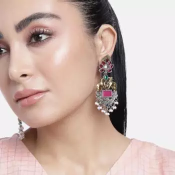 Серьги из оксидированного серебра, ювелирные изделия из серебряного жемчуга, серьги ручной работы, женские модные серьги M