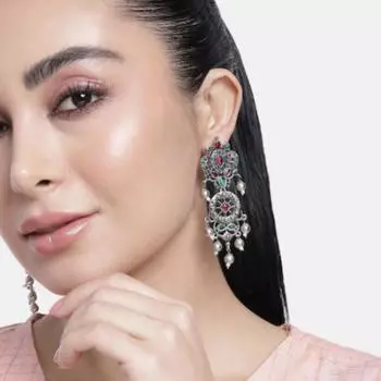 Серьги из оксидированного серебра, ювелирные изделия из серебряного жемчуга, серьги ручной работы, женские модные серьги M