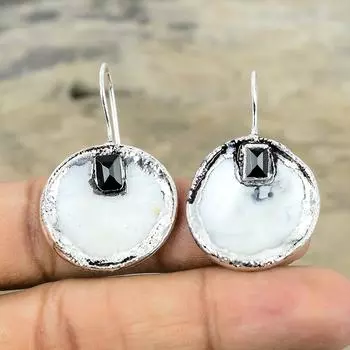 Серьги из перламутра и драгоценных камней, гальванопластические медные серьги, посеребренные серьги, гальванопластические украшения, черные ониксовые серьги, медные украшения