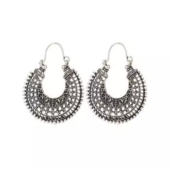 Серьги из полого цветка из виноградной лозы из сплава в стиле ретро, U-образные пряжки для ушей в старинном этническом стиле