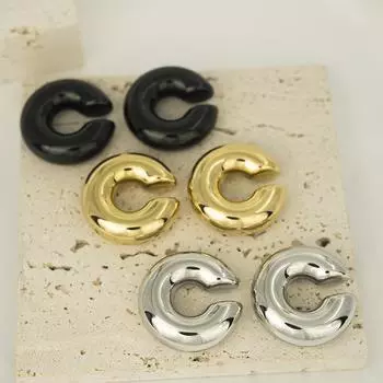 Серьги из полой нержавеющей стали, женские, трендовые, легкие, роскошные, 18-каратные, геометрические серьги