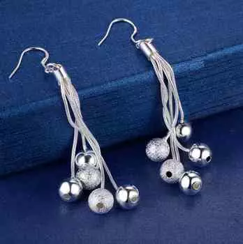 Серьги из пяти бусин из стерлингового серебра 925 пробы для женщин, высококачественные изысканные ювелирные изделия для девушек-студенток, аксессуары в форме сердца, подарок