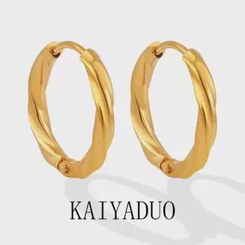 Серьги из японской и корейской проволоки Mobius Twist: Шикарный, минималистичный дизайн из титановой стали для женщин