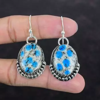 Серьги из яшмы K2, серьги из драгоценных камней ручной работы, серьги из стерлингового серебра 925 пробы, потрясающие ювелирные изделия, серьги из целебных камней, подарки для жены, серебряные украшения