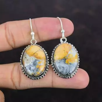 Серьги из яшмы Малигано, винтажные серьги, потрясающие драгоценные камни, серьги из стерлингового серебра 925 пробы, серьги ручной работы, серебряные украшения, подарки для мамы