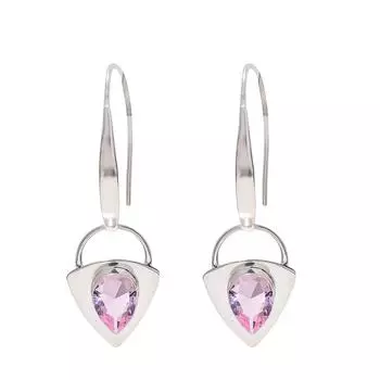 Серьги из розового кунцита из стерлингового серебра 925 пробы V1416, розовые серьги, серьги-груши, подарок на День святого Валентина, подарок для нее, подарок на день рождения, украшения ручной работы, серебро