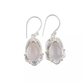 Серьги из розового кварца, ювелирные изделия ручной работы из стерлингового серебра 925 пробы для мамы EE-41-22