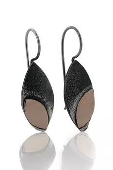 Серьги из серебра 925 пробы без камней ручной работы специального дизайна