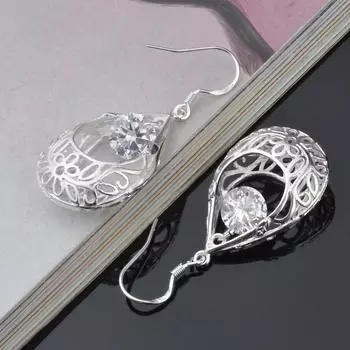 Серьги из серебра 925 пробы для женщин, серьги с каплями воды, свадебные украшения