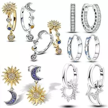 Серьги из серебра 925 пробы для женщин, серьги в форме сердца, серьги в форме тыквы, серебряные женские серьги со звездами и бабочками, ювелирные изделия белый