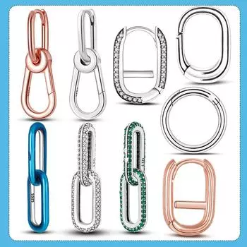 Серьги из серебра 925 пробы, два кольца, соединитель, висячие бусины, подходят для оригинального модного стиля, браслет, ювелирное изделие, подарок