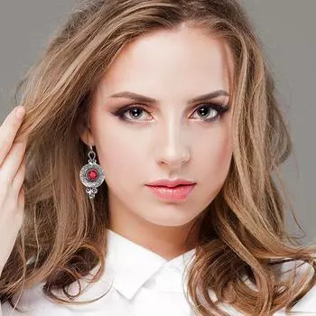 Серьги из серебра 925 пробы Мозамбик с гранатом, драгоценные камни, ювелирные изделия ручной работы