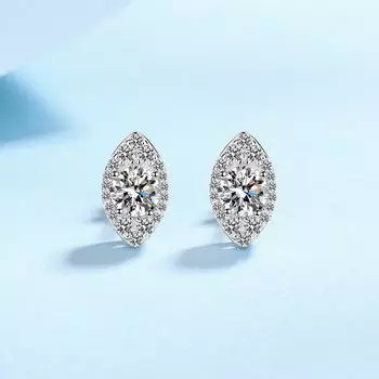 Серьги из серебра 925 пробы с овальным муассанитом в один карат, простой и модный подарок для подруги и лучшего друга. zircon