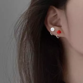 Серьги из серебра 925 пробы с круглыми бусинами из агата, простые маленькие женские серьги в стиле ретро в национальном стиле с изогнутыми крючками из нефрита и жемчуга Тянь