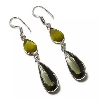 Серьги из серебра 925 пробы с натуральным александритом Моналиса 2,48 дюйма K6R81