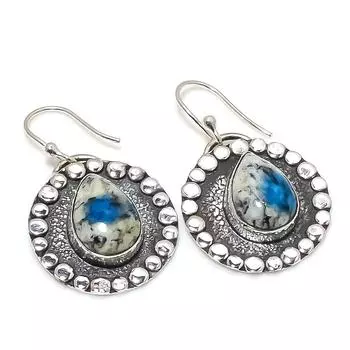 Серьги из серебра 925 пробы с драгоценным камнем K2 Jasper, ручная работа, 1,38 дюйма JCE481-32